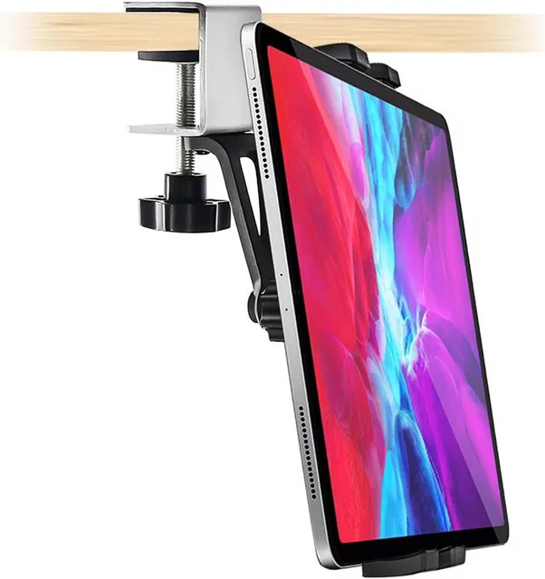 YNMIWEI Küchenschrank Tablet Halterung und Telefon Ständer aus Metall in Schwarz für 4-13 Zoll Geräte wie iPad Air Pro - Bild 1