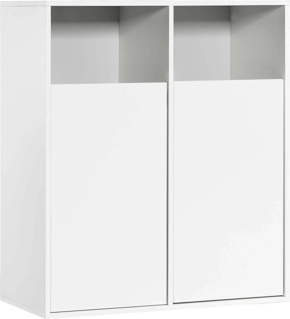 mokebo Wäscheschrank Der Wäschehüter Wäschesortierer in Weiß mit 2 Fächern - Bild 1