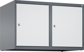 C+P Aufsatzschrank 7016/7035 aus Stahl mit Zylinderschloss und 2 Abteilen, B/H/T: 50 x 80 x 50 cm, Anthrazitgrau/Lichtgrau - Bild 1