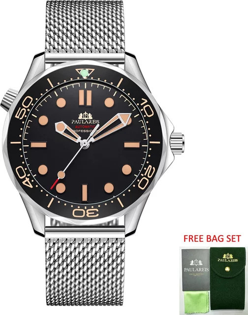 PAULAREIS P Armbanduhr Automatik, Edelstahl, Schwarz, Herren - Bild 1