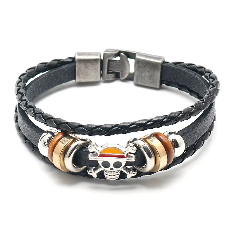 Bandai Armband, Leder, Schwarz, Unisex - Bild 4