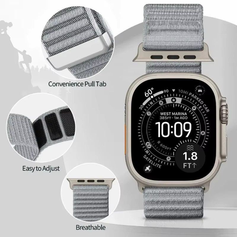 Uhrenarmband Nylon, Textil/NATO, Silber, Unisex - Bild 2