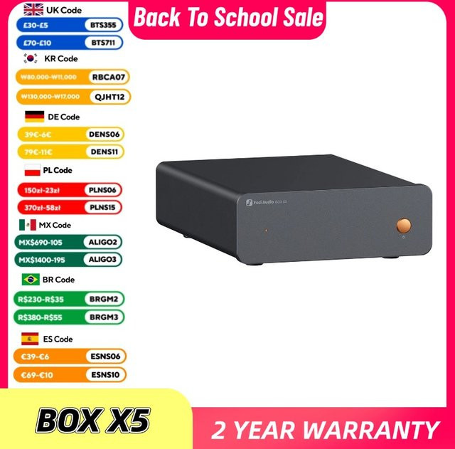 Fosi Audio BOX HiFi-Phono-Vorverstärker in Schwarz für MM/MC-Patronen und Plattenspieler mit V3-Technologie - Bild 1