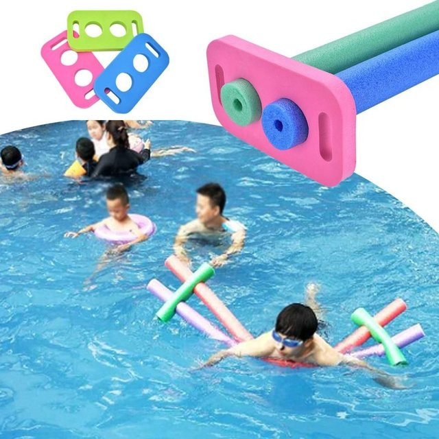Schwimmnudel Anschluss Adapter aus EVA-Schaumstoff mit 2 Kreuzlöchern für Kinder Schwimmstock Zubehör in Pink und Multicolour - Bild 1