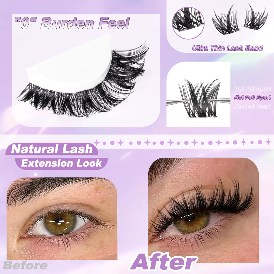 ISEEN Wimperncluster-Set Wispy Lashes, Unisex - Bild 3