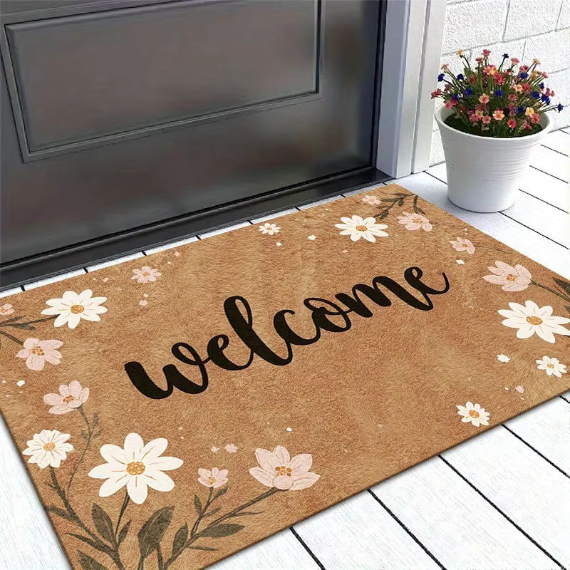 VIKAMA Fußmatte mit Blumenmuster in Multicolour, rutschfest und staubabweisend für Innen- und Außenbereich, B/T: 60 x 40 cm - Bild 4