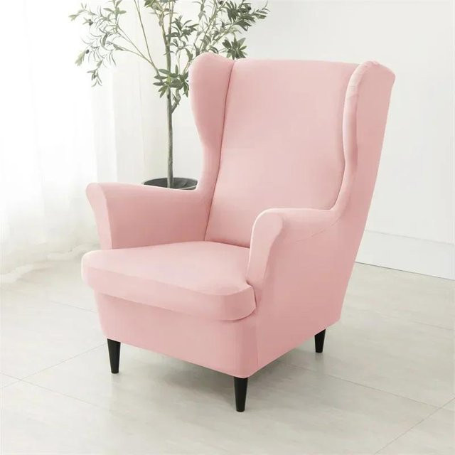 Elastischer Ohrensesselbezug in Pink, schmutzabweisender Stretch-Bezug für dein Einzelsofa im klassischen Design - Bild 1
