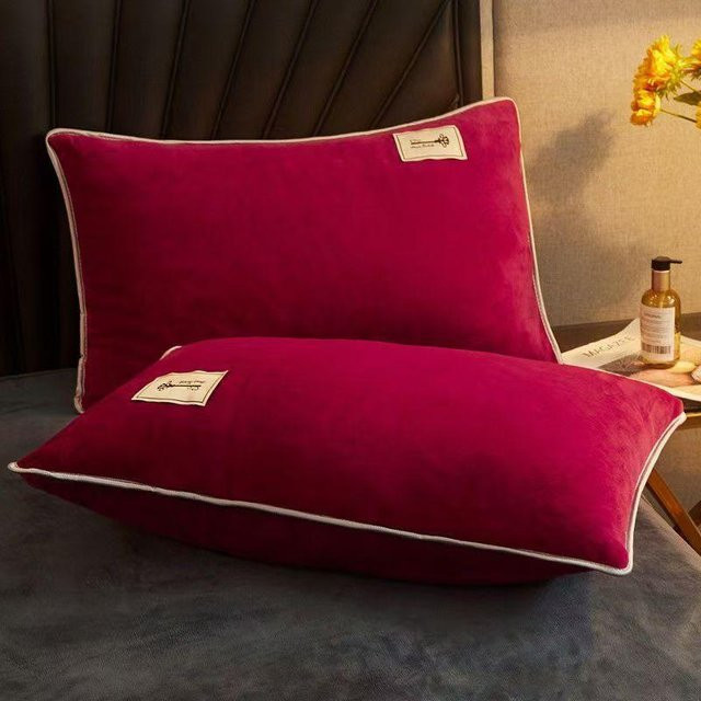 2er-Set Kissenbezüge aus weichem Flanell von Big C Home Decor in Rot, Rechteckig, B: 48 cm, H: 74 cm - Bild 1