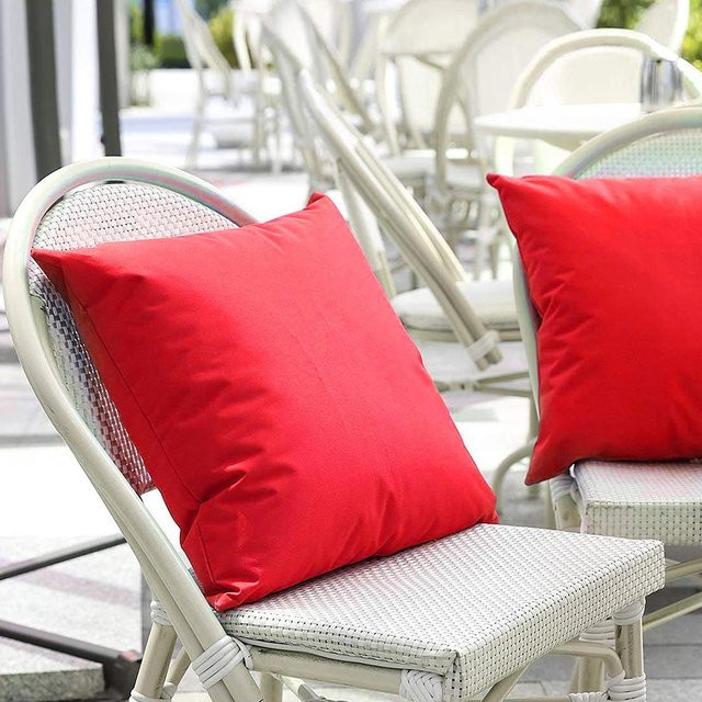 Wasserdichte Outdoor-Kissenbezüge von JMG Clothing in Rot, fleckenresistente Zierkissenbezüge für dein Terrassensofa, B/B: 55 x 55 cm - Bild 1