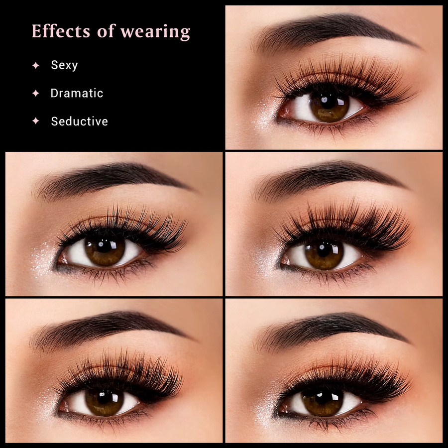 Jessup Falsche Wimpern-Set, 5 Paar, 3D - Bild 3