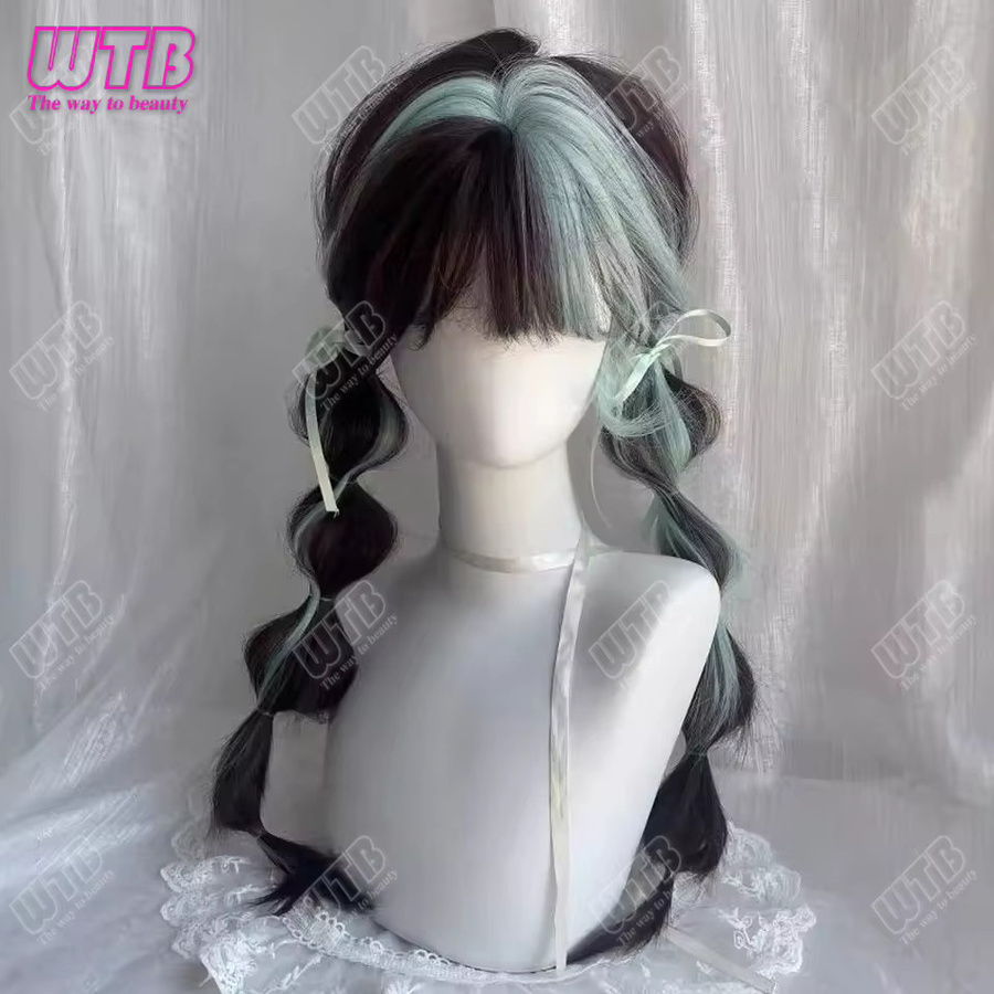 WTB Synthetische Perücke, langes glattes Haar mit Pony, Damen - Bild 6
