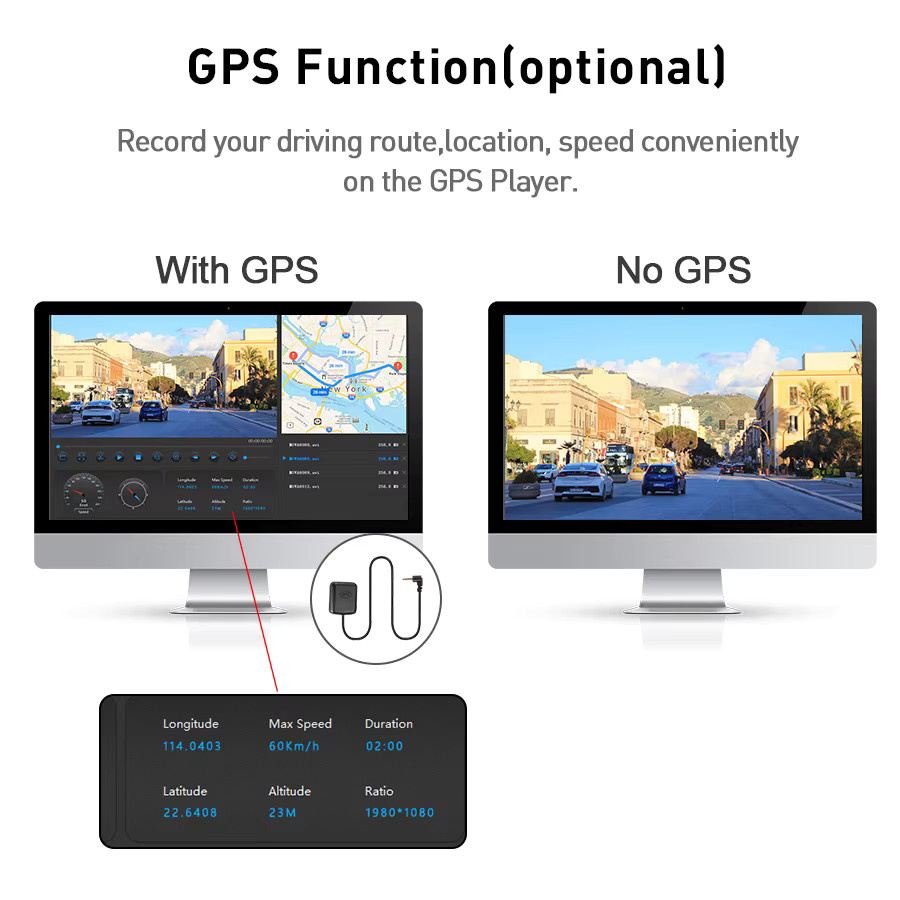 E-ACE 2K Auto Dashcam mit WIFI und GPS, Spiegel-Dashcam mit 1080P Videoaufnahme, Nachtsicht und 24H Parkmodus, Schwarz - Bild 4