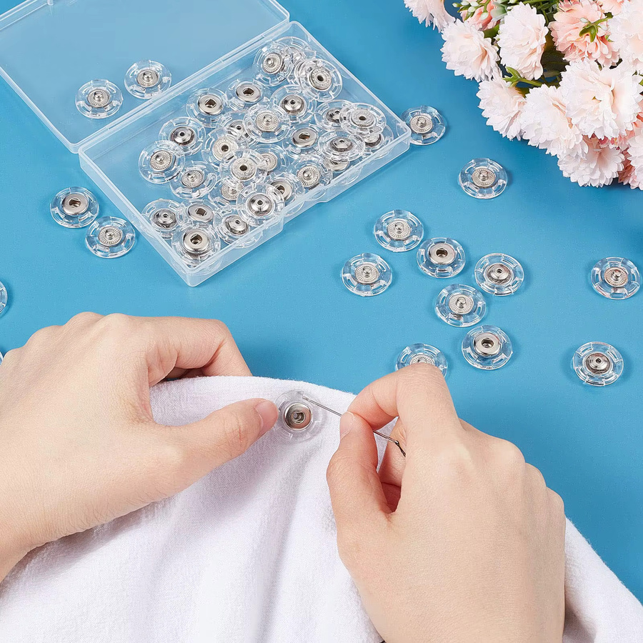 Transparente Acryl-Druckknöpfe als unsichtbare Verschlüsse für DIY-Kleidung und zum Nähen von Baby-Mänteln oder Pullovern - Bild 4