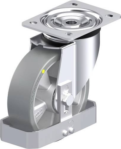 Blickle L-ALTH 160K-AS-FS Stahlblech-Lenkrolle in Silber, Rad-Durchmesser: 160 mm, Tragfähigkeit: 400 kg - Bild 1