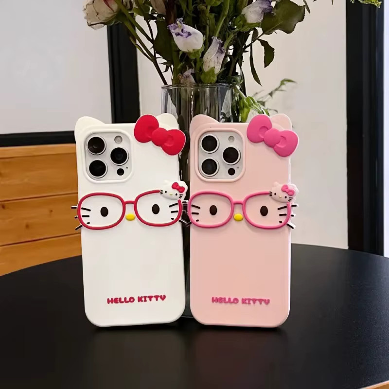 Sanrio Hello Kitty Handyhülle mit 3D Stereoskopischem Cartoon-Design für iPhone 11 bis iPhone 17 Pro Max - Bild 2
