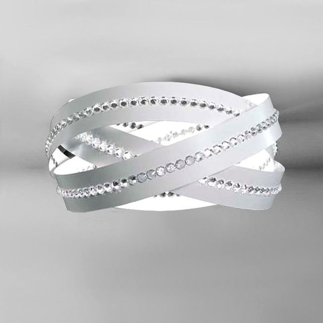 Marchetti Essentia Soffitto PL60 Deckenleuchte in Weiß mit Kristall-Elementen und E27-Fassung - Bild 1
