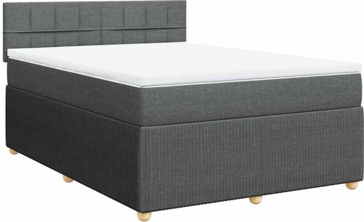 vidaxl Boxspringbett mit Matratze in Anthrazit aus Stoff B/T/H: 160 x 200 cm - Bild 1