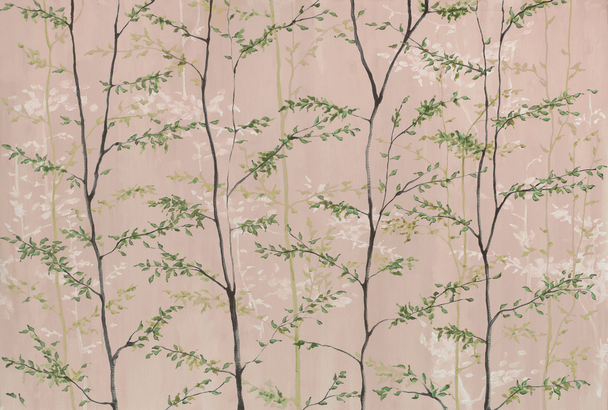 Coordonné Mural Woods Wandtattoo aus Vinyl mit floralem Naturdesign in Rosa/Pink matt - Bild 1