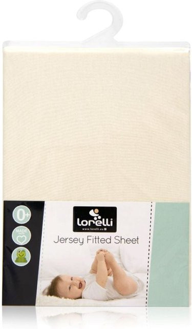 Lorelli Babybett Spannbetttuch aus Jersey in Beige, B/T: 120 x 60 cm - Bild 1