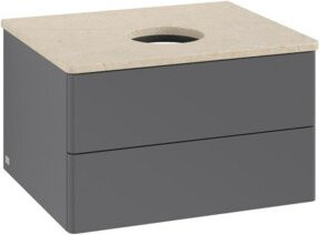 V&B Waschtischunterschrank Antao ohne Frontstruktur in Anthrazit lackiert B/T/H: 60 x 36 x 50 cm - Bild 1