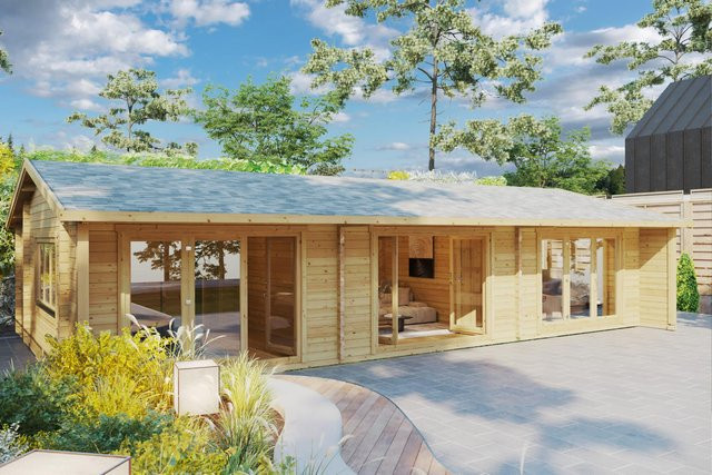 Blockhaus Holiday S2 mit zwei Schlafzimmern, Maße: 12 x 7 m - Bild 1