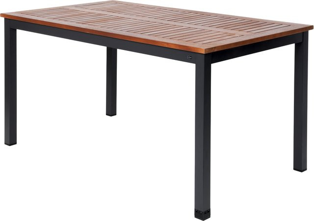 LIVARNO Alu-Gartentisch Valencia aus Eukalyptusholz und Aluminium, braun, B/T/H: 150 x 90 x 74 cm - Bild 1