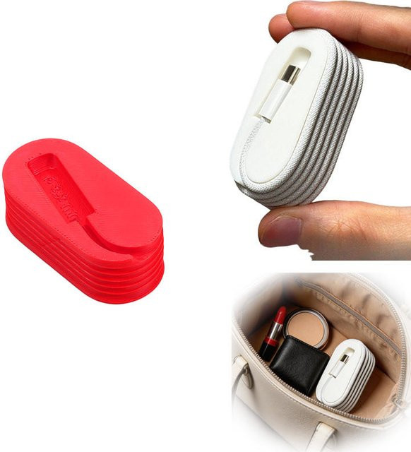 Tragbarer Kabelorganisator in Schwarz als Anti-Verwicklungs-Kabelwickler für USB-C und Smartphones für Reise, Schreibtisch und Auto - Bild 1
