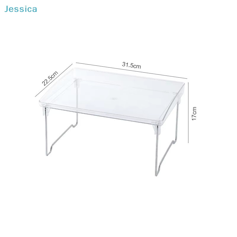 Stapelbares Schreibtisch-Organizer-Regal aus transparentem Acryl für Monitor, Tastatur und Desktop-Zubehör - Bild 3