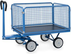 Fetra Handpritschenwagen 6433V in Blau mit Vollgummi-Reifen und 700 kg Tragkraft - Bild 1