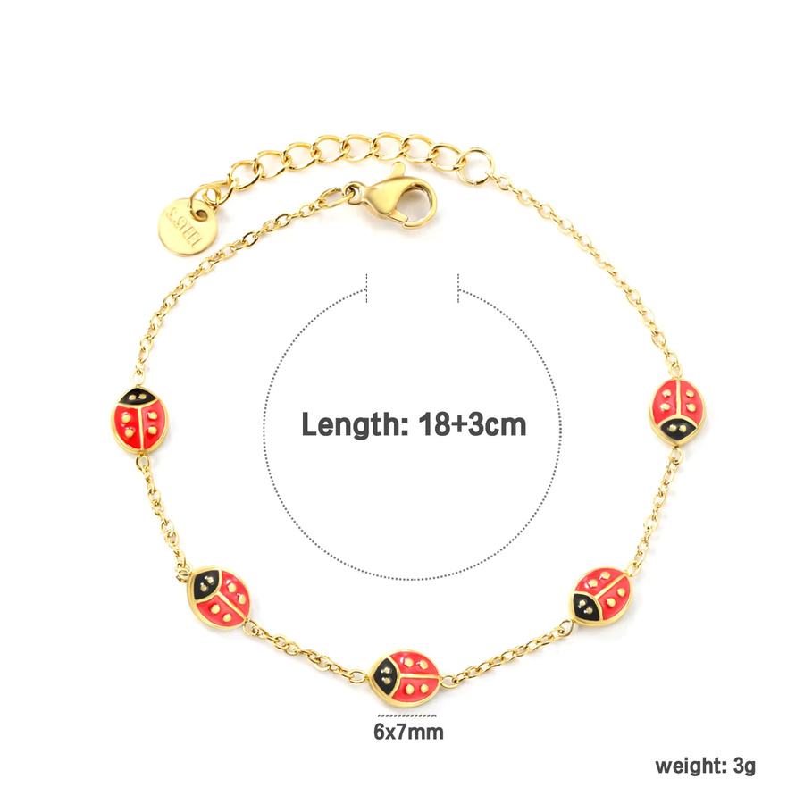 LUXUKISSKIDS Armband, Edelstahl, Rote Käfer, Gold - Bild 3