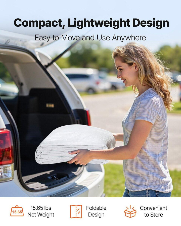 Buying Solutions MB Carport Ersatzdach als wasserdichte und UV-beständige Oberplane für Garagenzelte und Autoüberdachungen, Farbe: Weiß, B/T: 6 x 3,6 m - Bild 6