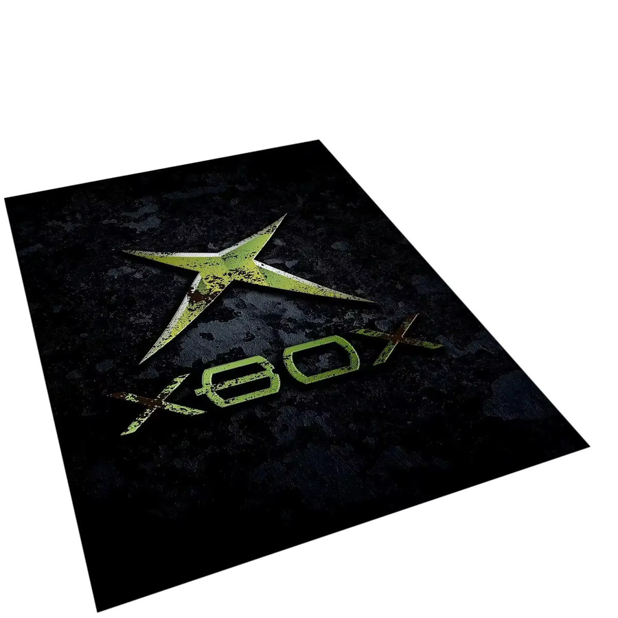 Faviora Gaming Teppich mit XBOX Art Logo Cartoon Design, rutschfeste Bodenmatte in Schwarz für Wohnzimmer, Schlafzimmer oder Kinderzimmer - Bild 1