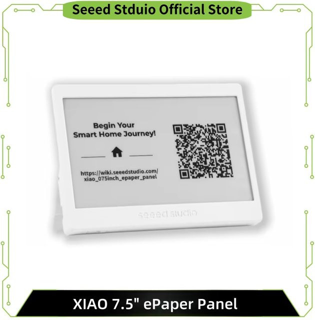 Seeed Studio XIAO ESP32 ePaper Panel 7,5-Zoll E-Ink-Display mit wiederaufladbarem Akku in Weiß - Bild 1