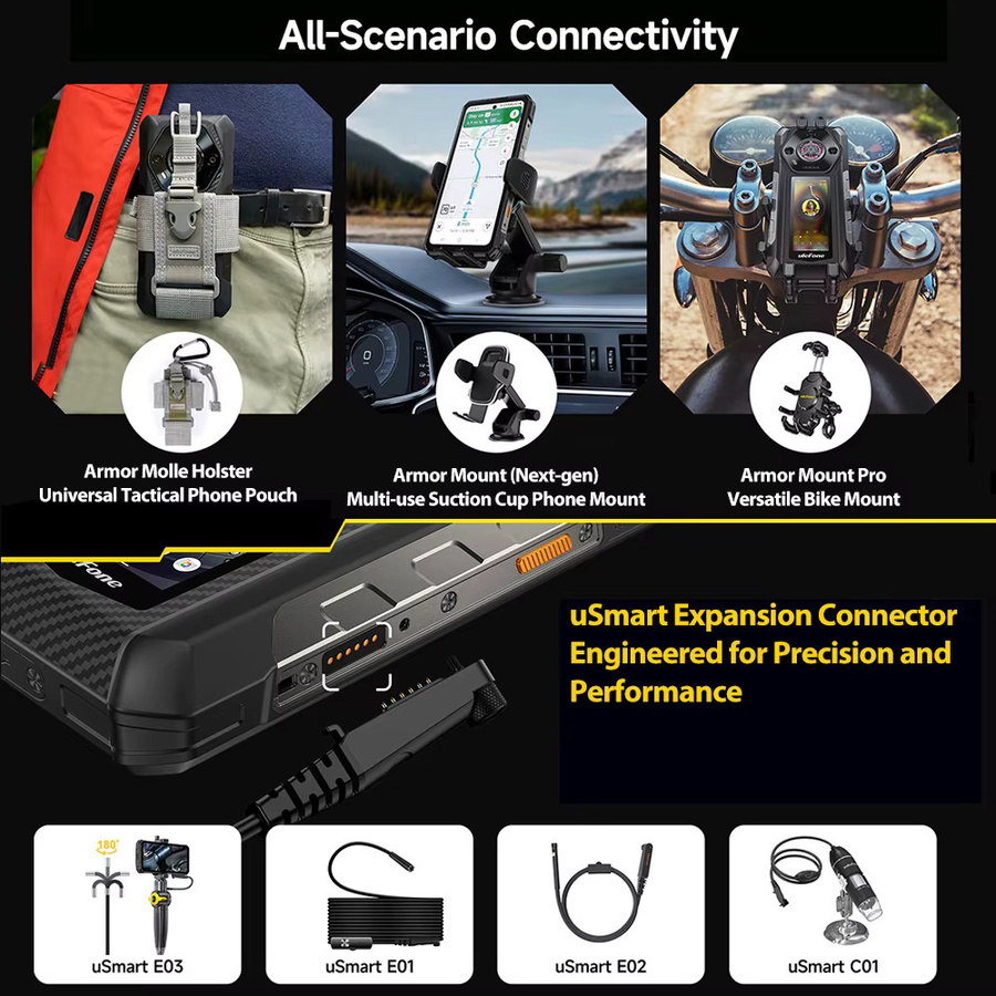 Ulefone Armor 30 Pro 5G Robustes Android-Smartphone in Schwarz mit 6,95 Zoll Display, 512 GB ROM, 12800 mAh Akku, 64 MP Nachtkamera und NFC - Bild 6