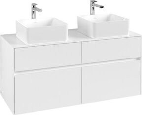 Villeroy & Boch Waschtischunterschrank Collaro für 2 Waschbecken, Weiß Matt, Wandmontage, B/T/H: 120 x 54,8 x 50 cm - Bild 1