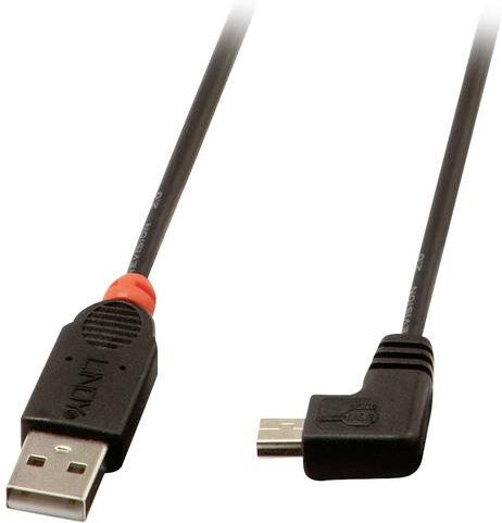 Lindy USB 2.0 Kabel mit USB-A und USB-Mini-B Stecker in Schwarz, 0,50 m - Bild 1
