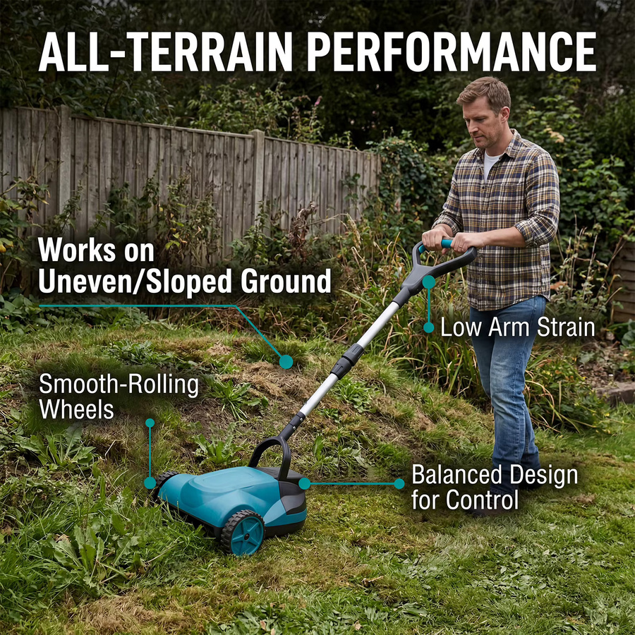 Podofo Bürstenloser Elektrischer Rasentrimmer 3000W mit 3 Gängen, Kabelloser Rasenmäher mit 21 cm Schnittbreite, Kompatibel mit Makita 18V Akku für die Gartenpflege - Bild 4