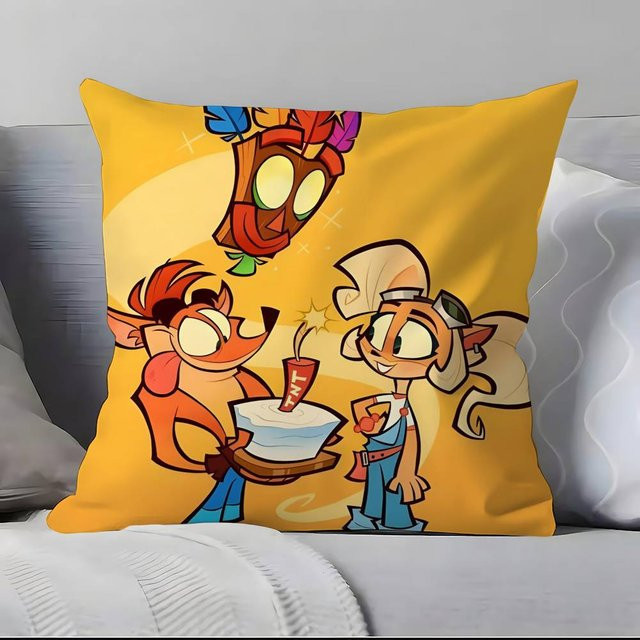 ZX Blanket Kissenbezug Crash Bandicoot B-B-Bandicoot Design, Gelb, B/T/H: 30,48 x 30,48 x 0 cm - Bild 1