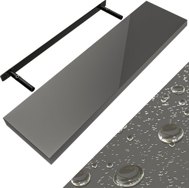 CASARIA Wandregal Schweberegal in Grau mit Halterung aus MDF - Bild 1
