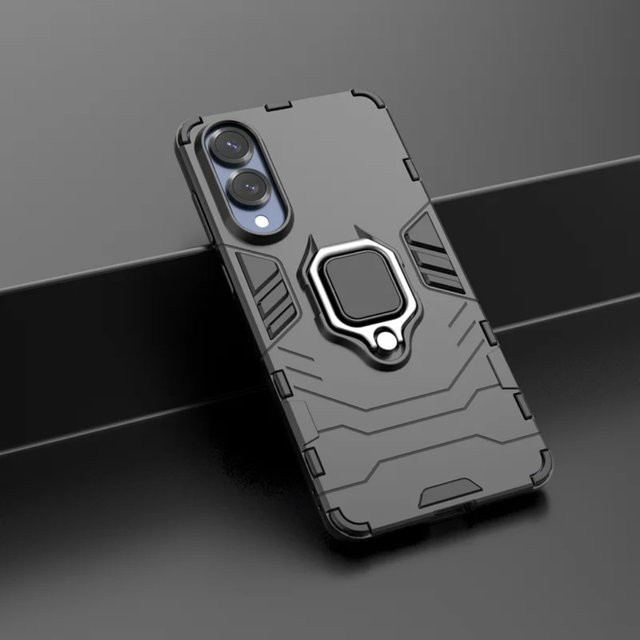 Magnetische Schutzhülle mit Ringständer für Samsung Galaxy S26 S25 S24 S23 S22 Ultra Plus FE in Schwarz oder Rot - Bild 1