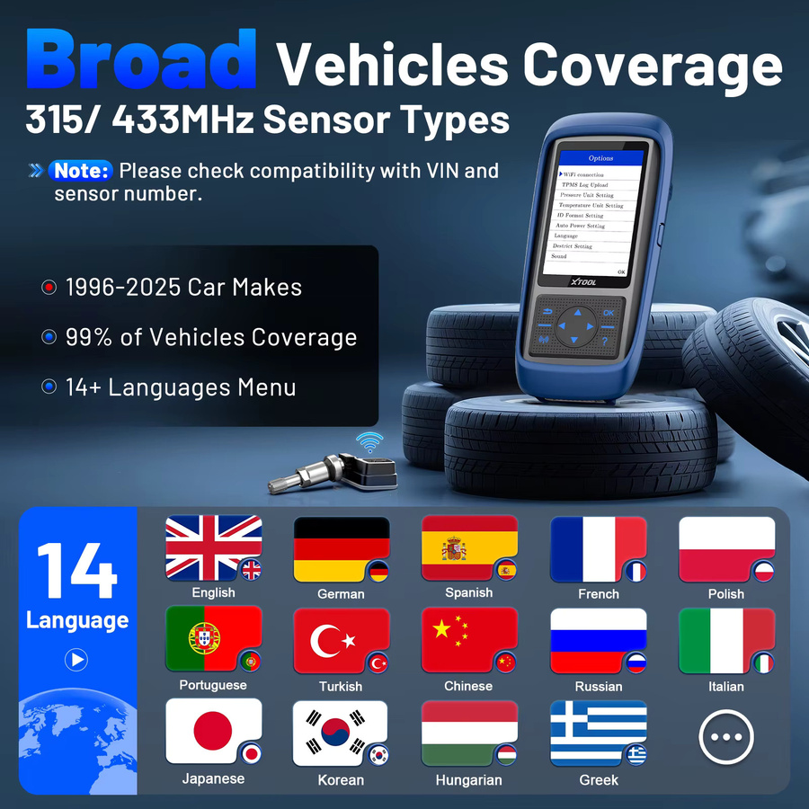 XTOOL TP150 TPMS-Programmierwerkzeug für 315 MHz und 433 MHz Sensoren in Blau - Bild 5
