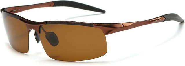 AORON Sonnenbrille, Herren, Vollrand, rechteckig, Aluminium, braun, polarisiert - Bild 1