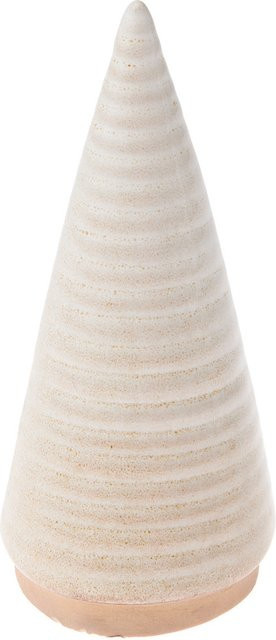 Rico Design Porzellan Tannenbaum geriffelt Beige H: 10,5 cm, B: 4,5 cm, T: 4,5 cm - Bild 1