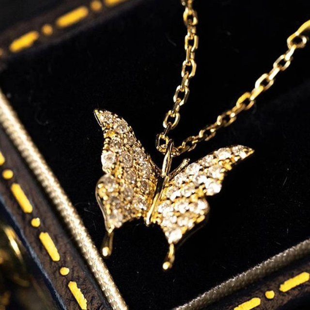 Huitan Halskette, Schmetterling, Zirkonia, Gold, Damen - Bild 1