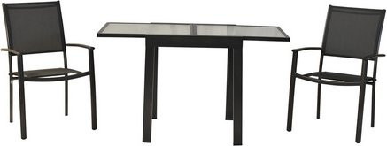MERXX Balkonset Milano, 3-teiliges Set aus Aluminium in Grau mit 2 Sitzplätzen - Bild 1