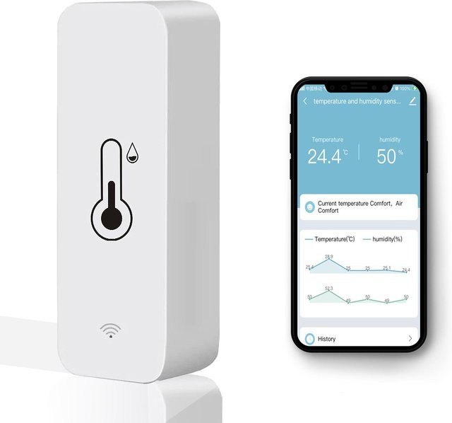 Molly Show Smart WiFi Thermometer und Hygrometer mit App-Steuerung in Weiß - Bild 1