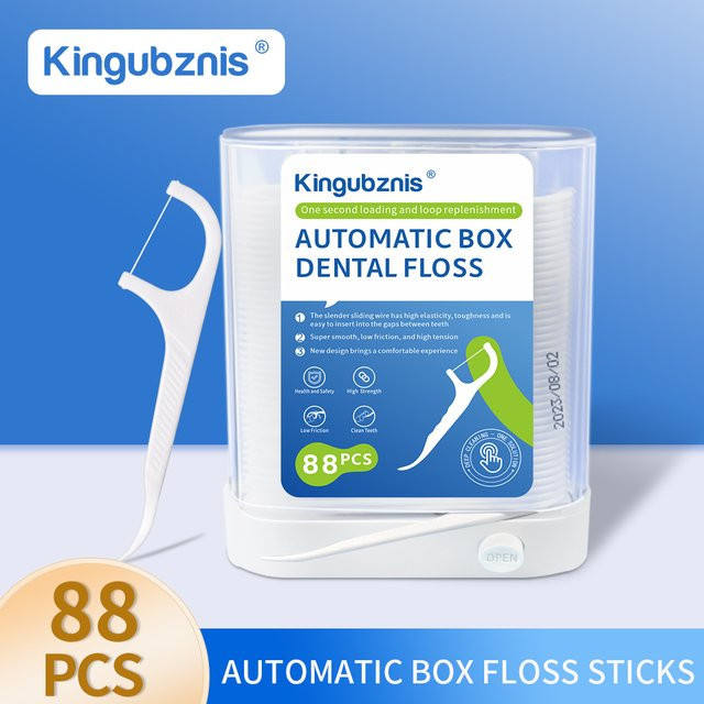 Kingubznis Zahnseide Picks Dispenser, Tragbare Halterung Box, Kunststoff - Bild 1