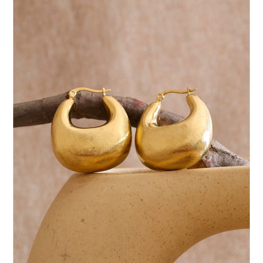 Yhpup Creolen Edelstahl, Gold, Damen - Bild 2