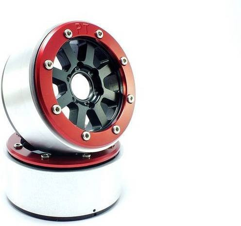 Metsafil Hammer Crawler Felgen 1:10 aus Aluminium Schwarz/Rot 1 Paar - Bild 1