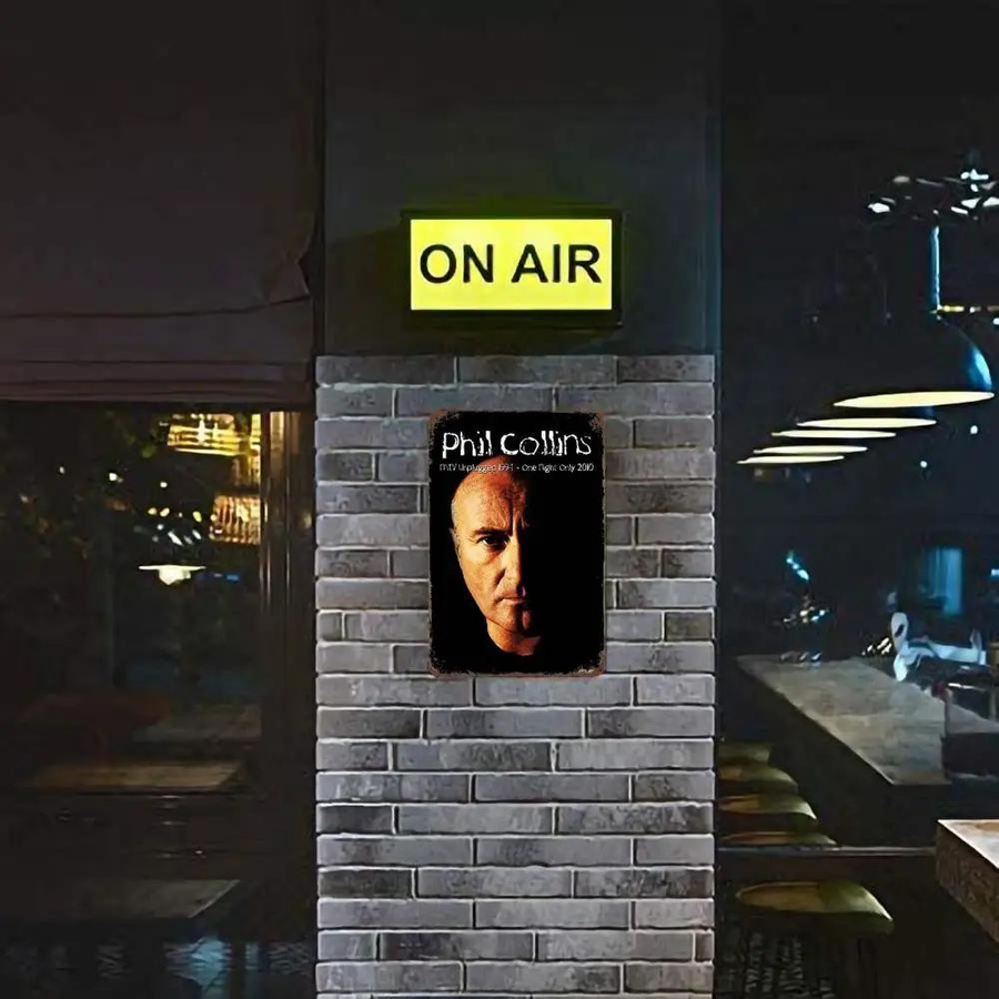 Vintage Phil Collins Schlagzeuger Metallschild ZX ART Dekorative Wanddekoration aus Metall, B: 40 cm, H: 30 cm - Bild 3